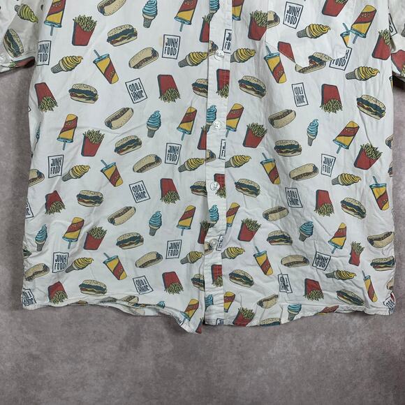 Siverlake Shirt Mens‎ Large White Junk Food Fast Food Button Up Short Sleeves - Picture 4 of 10